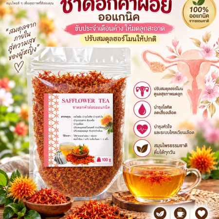 ดอกคำฝอยแห้ง Herbal Fruits 100 กรัม 8 herbalfruits safflower 1